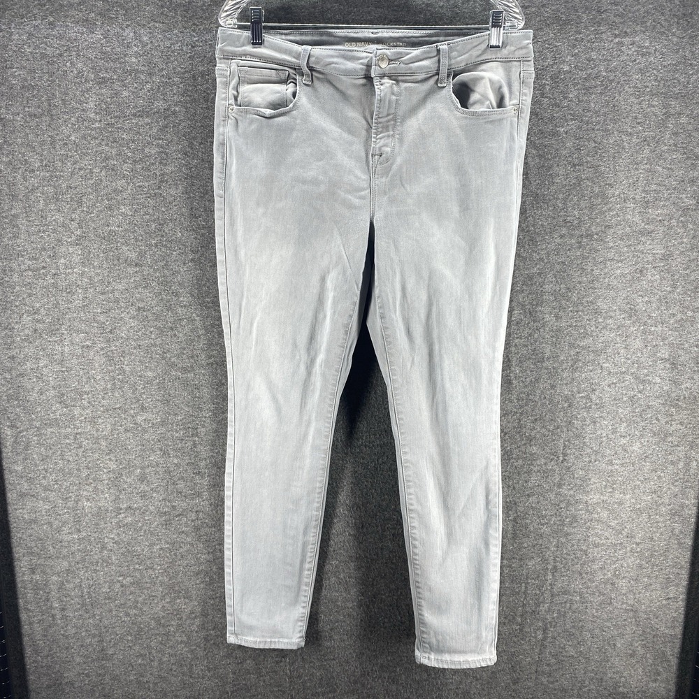 Old Navy Rockstar Jeans Womens 14 Gray Built-In Sculpt Skinny Mid Rise Stretch